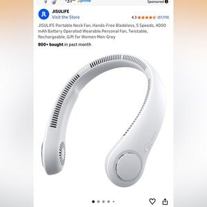 JusiLife Portable Neck Fan.  Brand New.